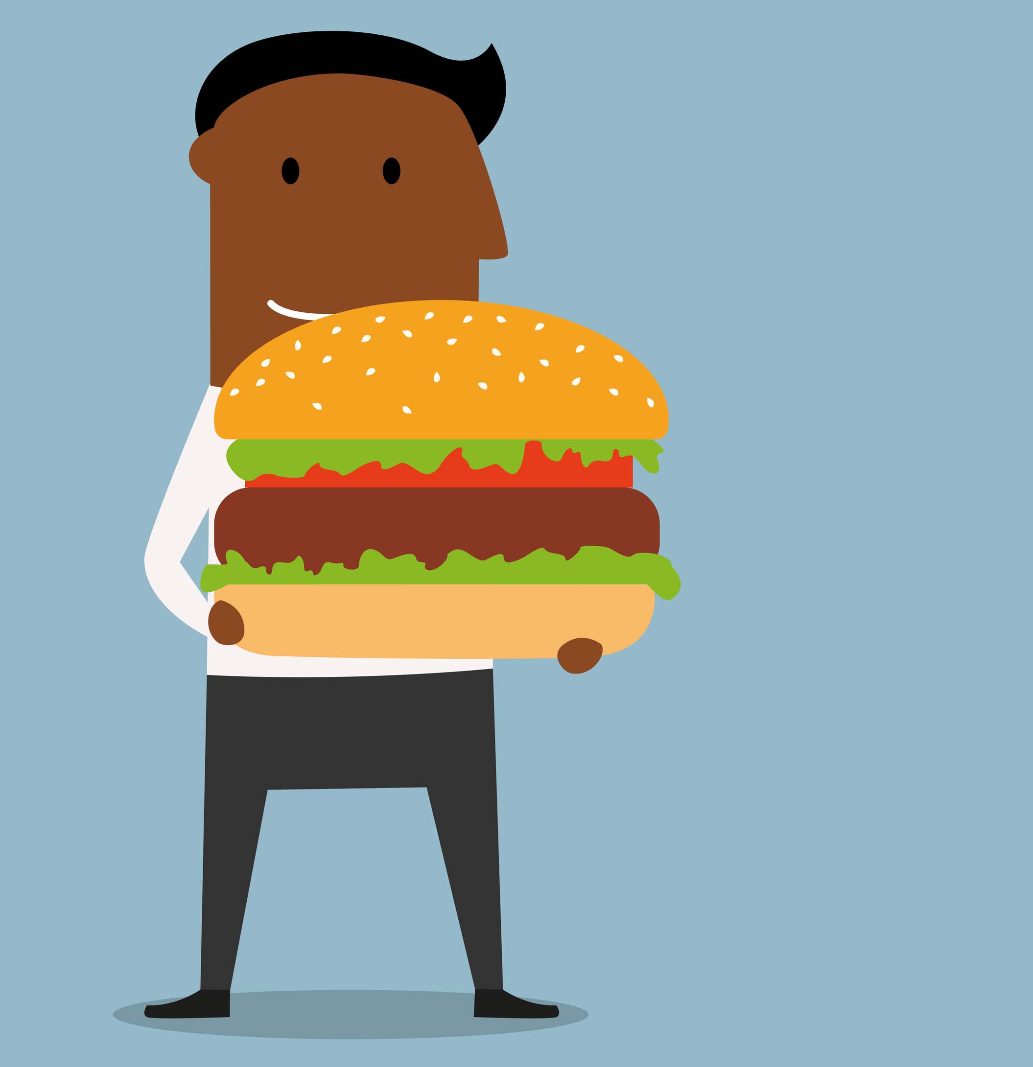 Man with Burger - Careers - Financial Industry Resources